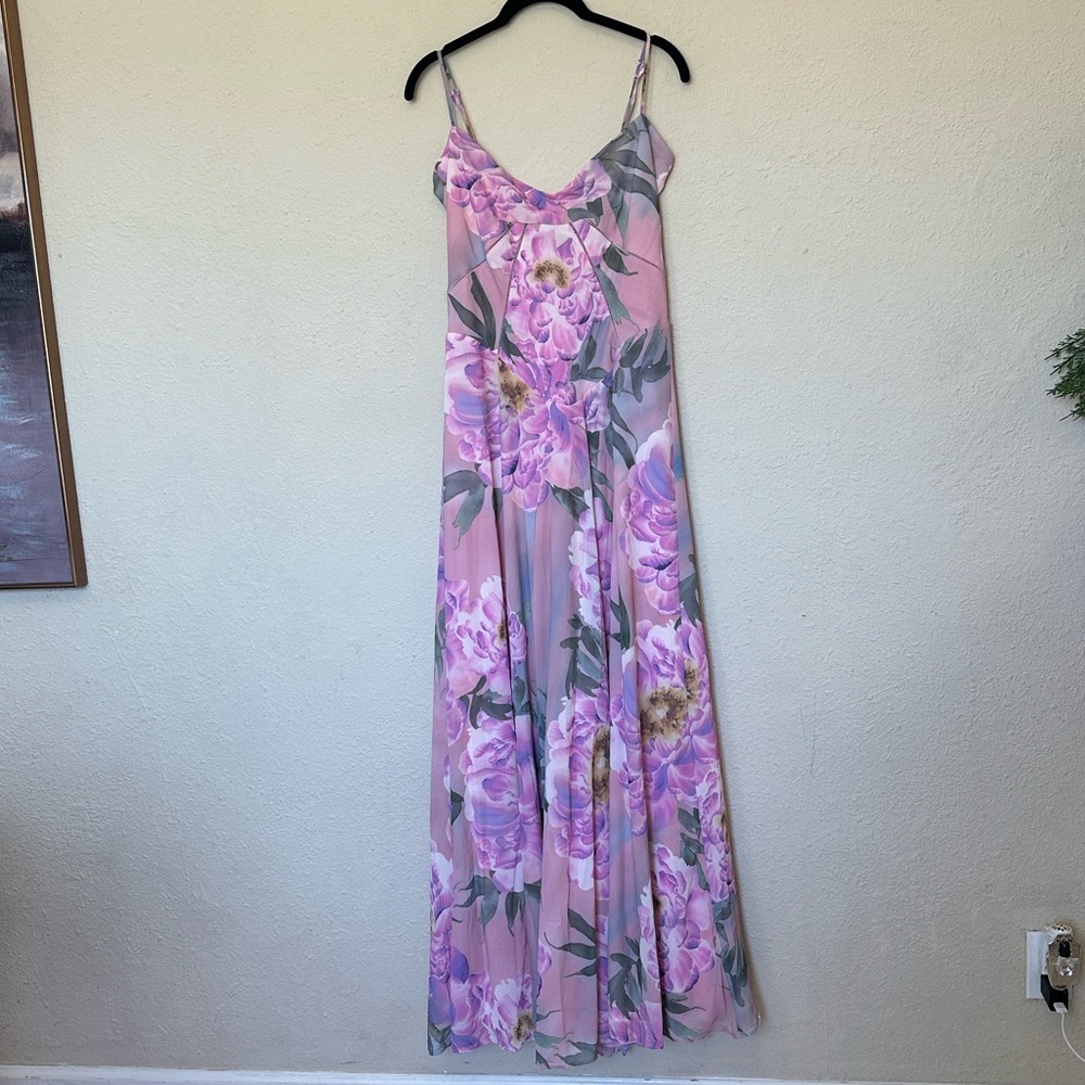 House‎ of CB ‘Seren Pink Floral Floral Lace Back Maxi Dress NWOT Size XL A-C - Picture 4 of 17